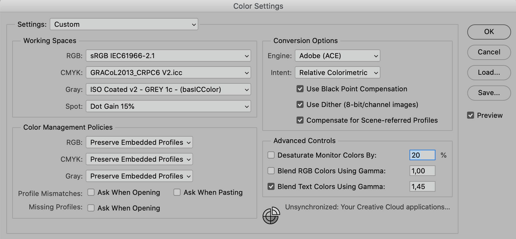 Color Settings –  Support